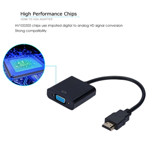 Adaptador HDMI a VGA compatible con 1080P para Xbox, PS4 y PC