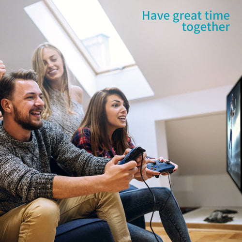 Control de juegos con cable, joystick y función de doble vibración.